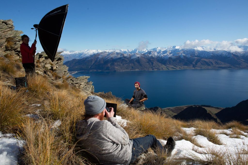 Shoot photo à Wanaka pour illustrer la pédagogie des cours photo d'Alexandre Gendron